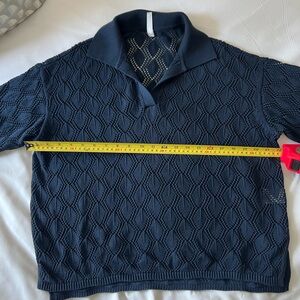 Paper Label Marlowe knit Polo. Navy Blue size xs. Excellent used condition